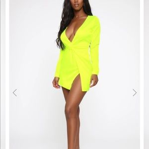 Neon green/ yellow dress